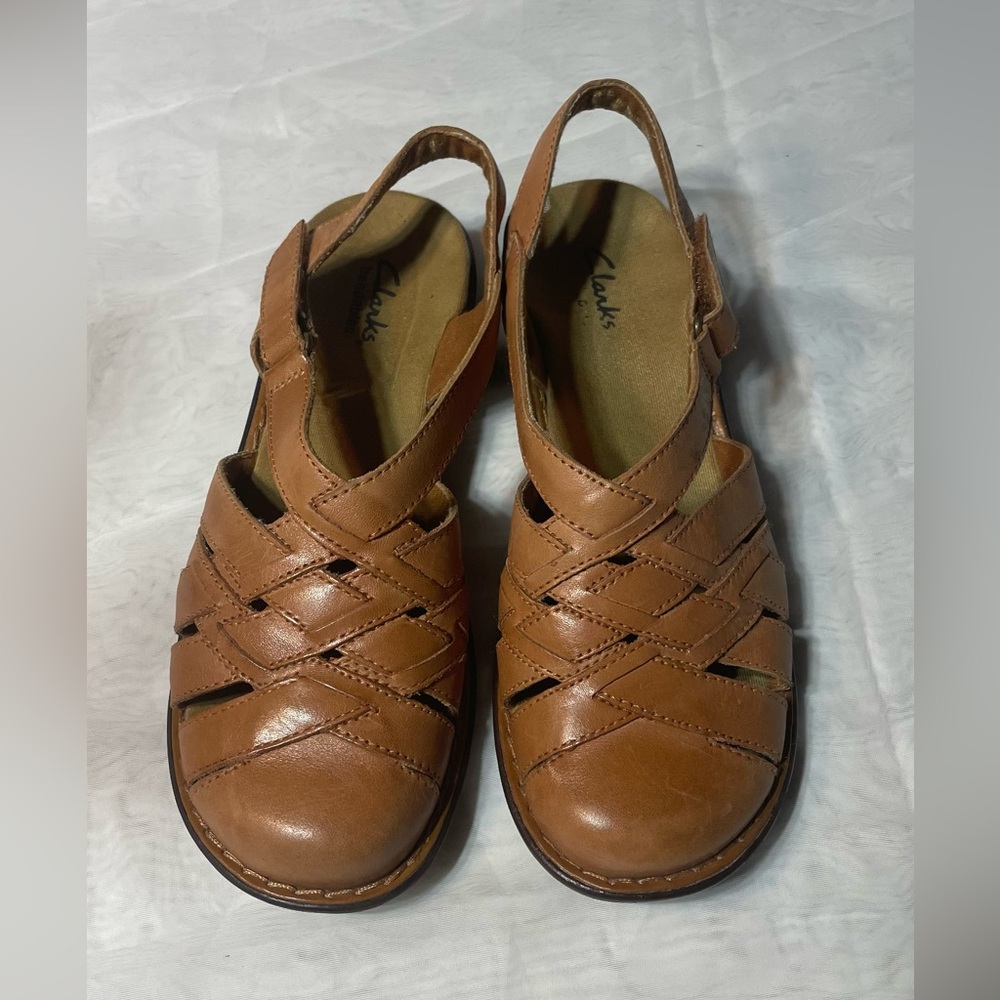 Clarks Tan Leather Sandals